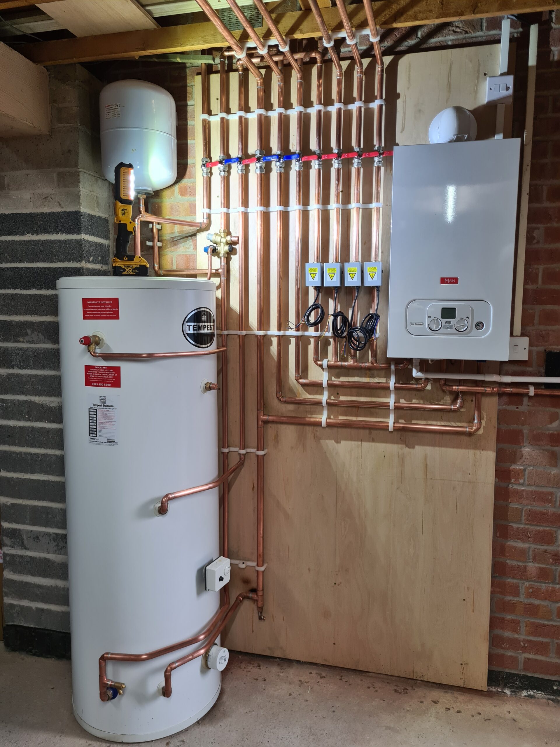 A boiler installation with an unvented cylinder